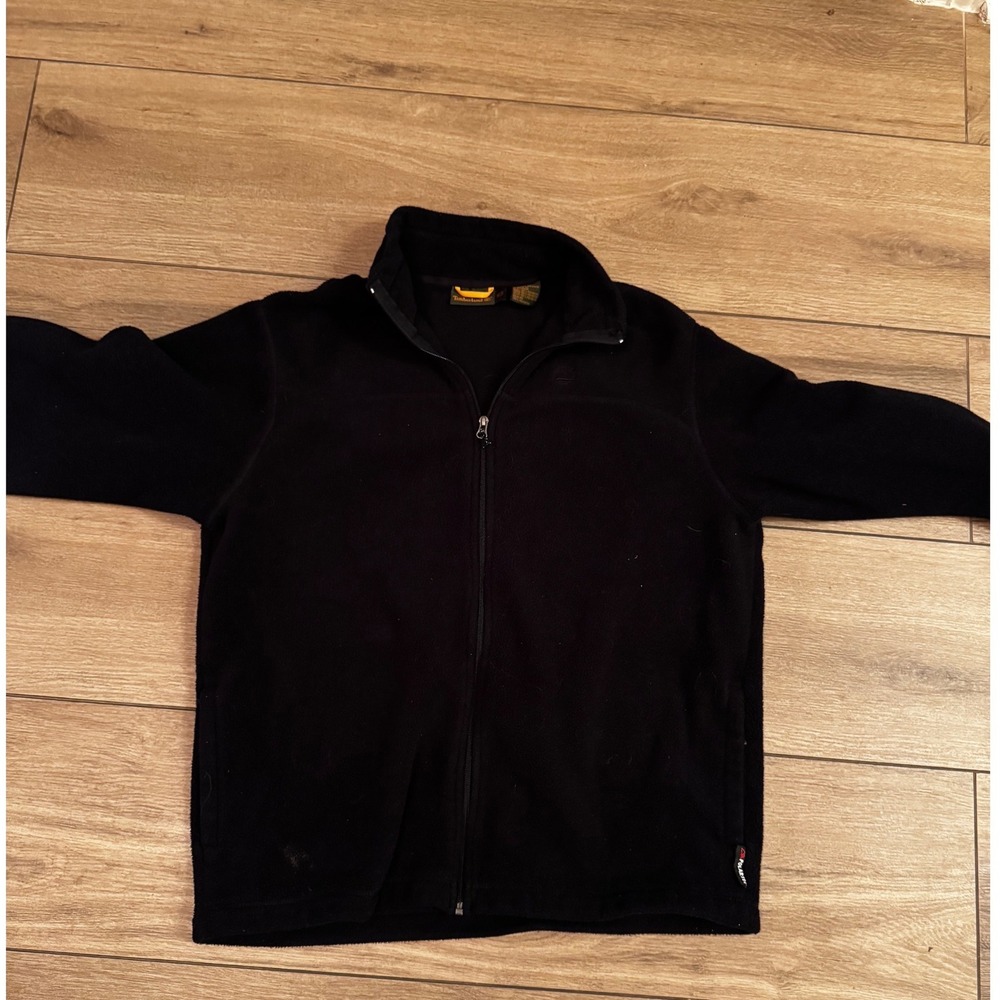 Vintage Timberland Polartec Fleece Jacket Mens XL Black Full Zip Y2K Outdoor
